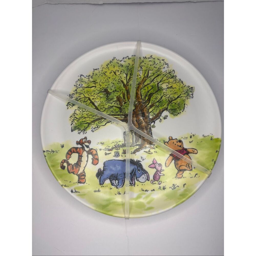 Disney Winnie the Pooh Piglet Tigger Eeyore 4 Pack Melamine Plates NWT